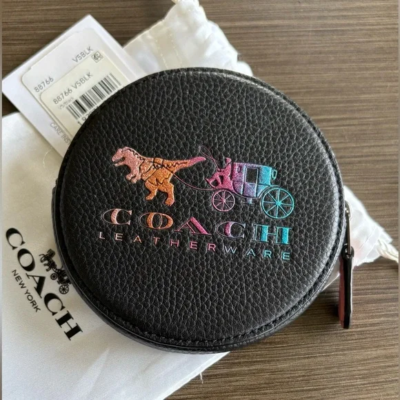 Coach Rexy & Carriage Rainbow Glitter Zipper Pouch - Picture 1 of 6